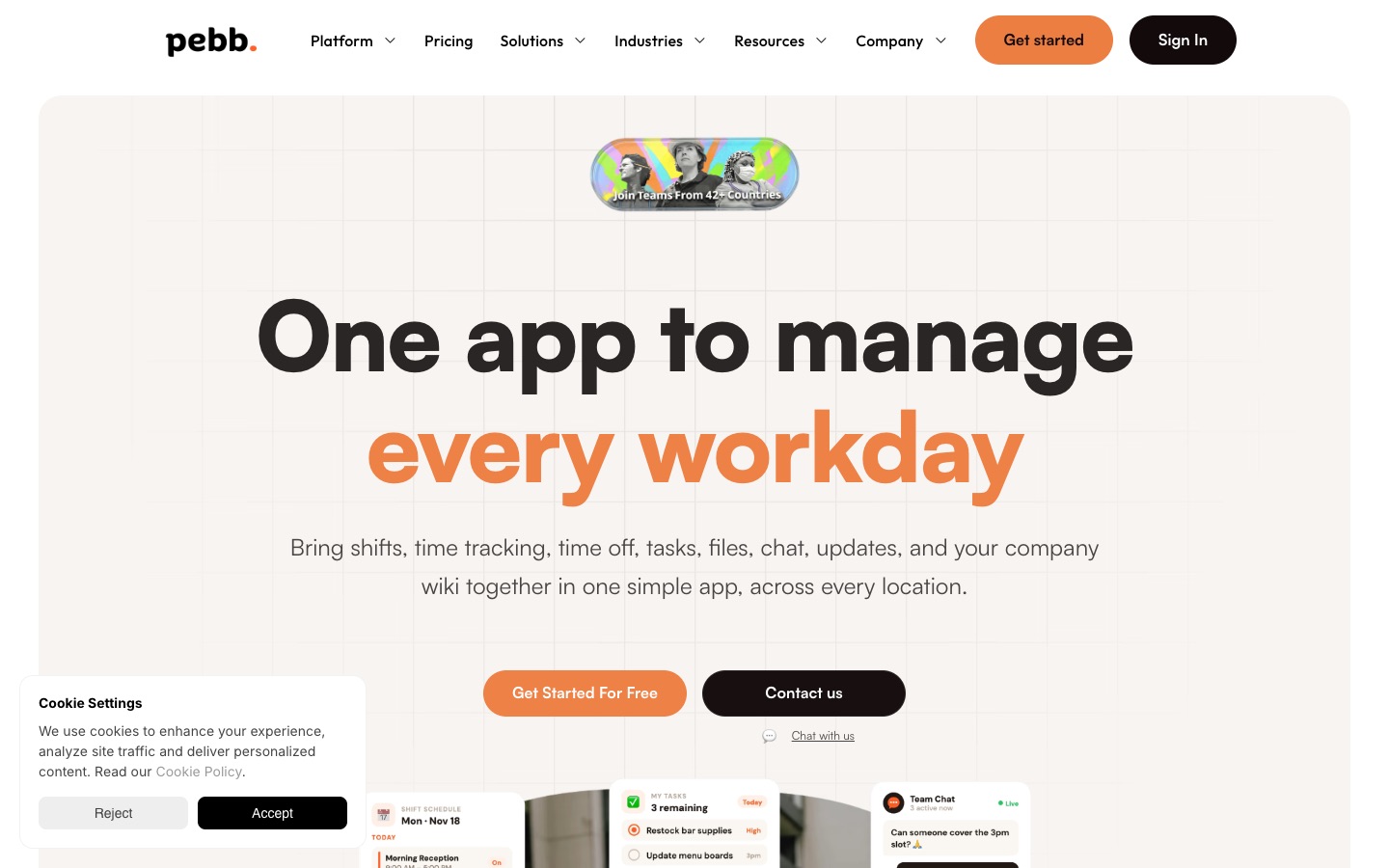 pebb.io homepage